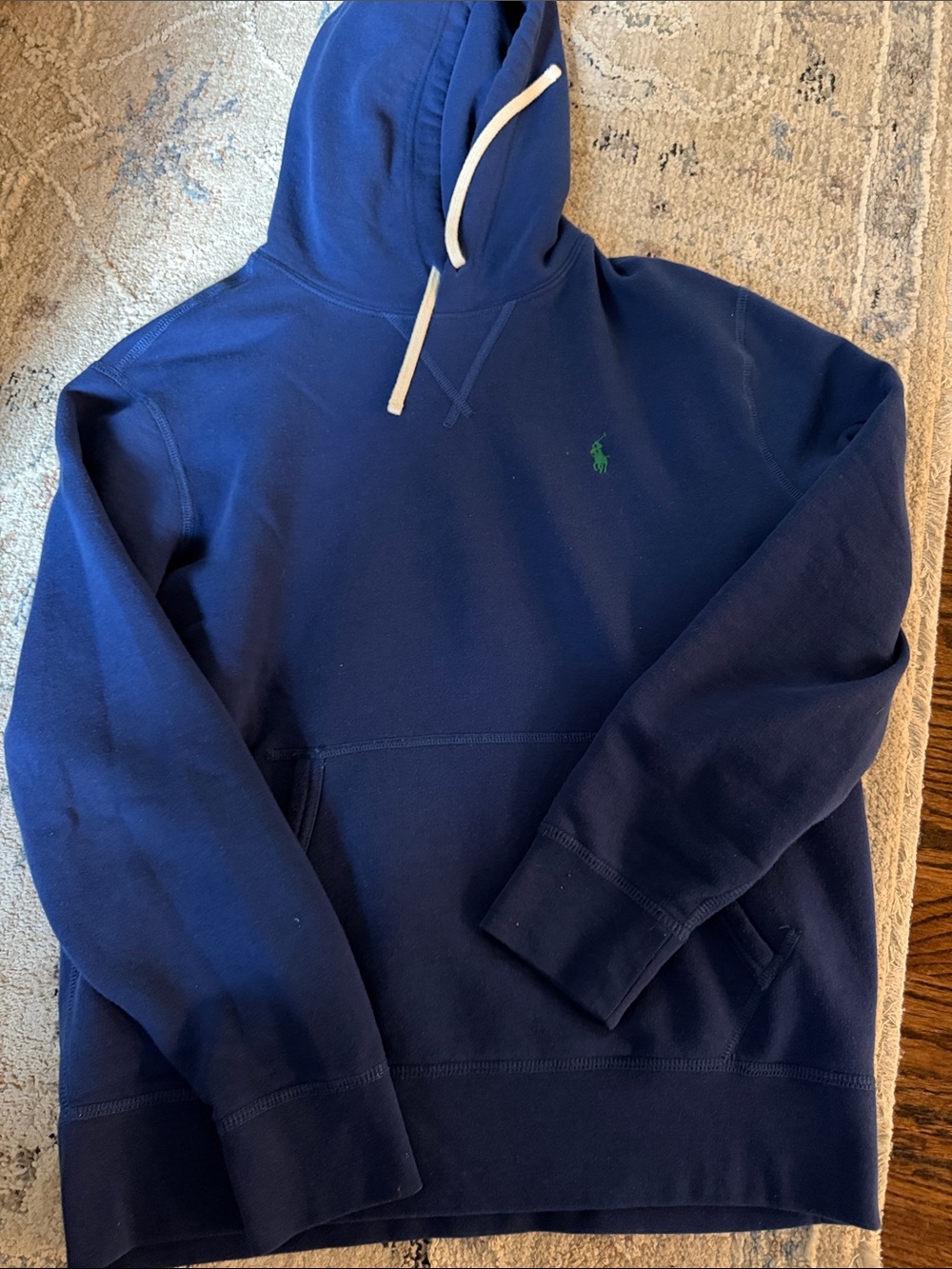 Polo by Ralph Lauren Royal Blue Hooded Sweatshirt with Green Logo